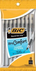 עט ראונדסטיק גריפ שחור – מארז 8 יחי' – חברת Bic עט ראונדסטיק גריפ שחור – מארז 8 יחי' – חברת Bic