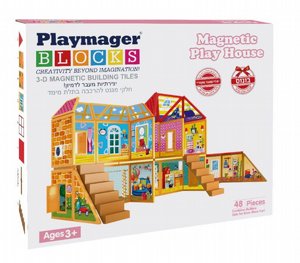 פליימאגר אתר בניה מגנטי 50 חלקים Playmager פליימאגר אתר בניה מגנטי 50 חלקים Playmager