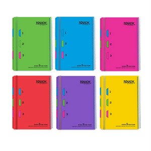 טאץ מחברת PP A4שורה 3נושאים + גומי שטנץ טאץ מחברת PP A4שורה 3נושאים + גומי שטנץ