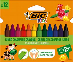 סט קריונים ג'מבו ארגונומיים – 12 יחידות – BIC Kids Plastidecor Triangle Jumbo סט קריונים ג'מבו ארגונומיים – 12 יחידות – BIC Kids Plastidecor Triangle Jumbo