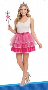 סט נסיכה ורודה לנוער לנשים כולל חצאית טוטו כתר ושרביט סט נסיכה ורודה לנוער לנשים כולל חצאית טוטו כתר ושרביט