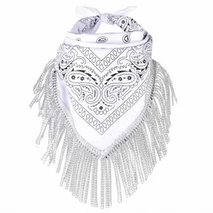 בנדנה עם פראנזים בצבע לבן לתחפושת בנדנה עם פראנזים בצבע לבן לתחפושת