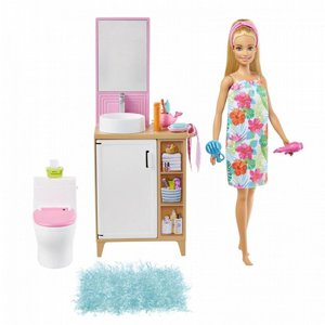 בובת ברבי בחדר האמבטיה GTD87 בובת ברבי בחדר האמבטיה GTD87