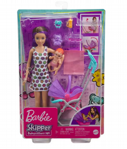 ברבי סקיפר בייביסיטר מארז תינוק ועגלה Fisher Price ברבי סקיפר בייביסיטר מארז תינוק ועגלה Fisher Price