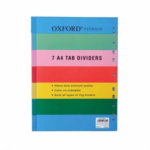 Oxford חוצץ פלסיטק 7 דפים A4 Oxford חוצץ פלסיטק 7 דפים A4