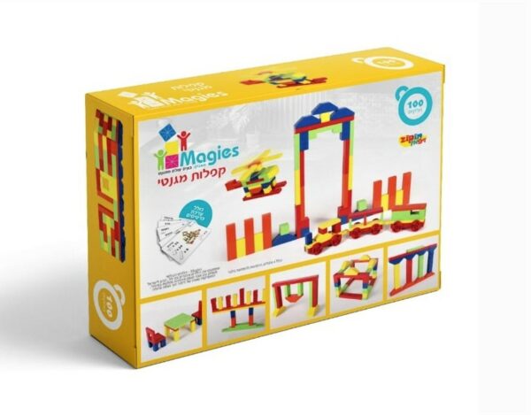 Magies קפלה מגנטי 100 חלקים כולל גלגלים, במבינו צעצועים