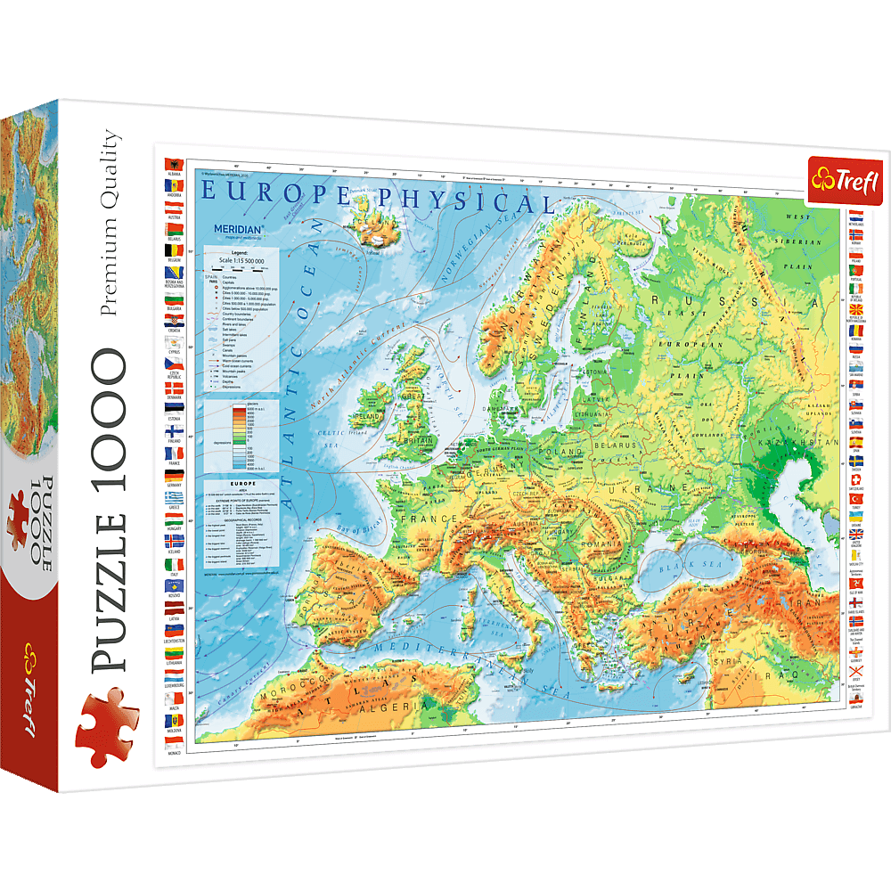Trefl פאזל 1000 חלקים מפת אירופה 10605, במבינו צעצועים
