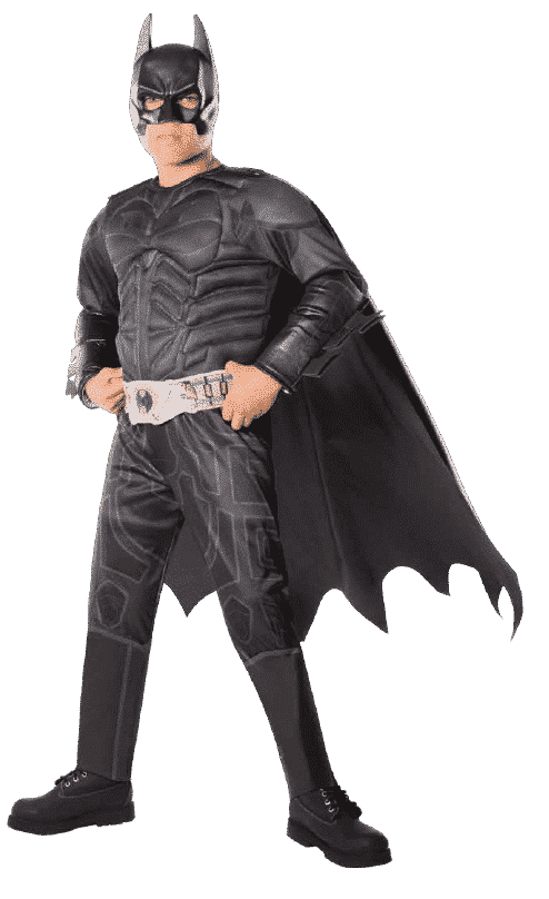 תחפושת באטמן האביר האפל שחור שרירי דלוקס של חברת רוביס, במבינו צעצועים
