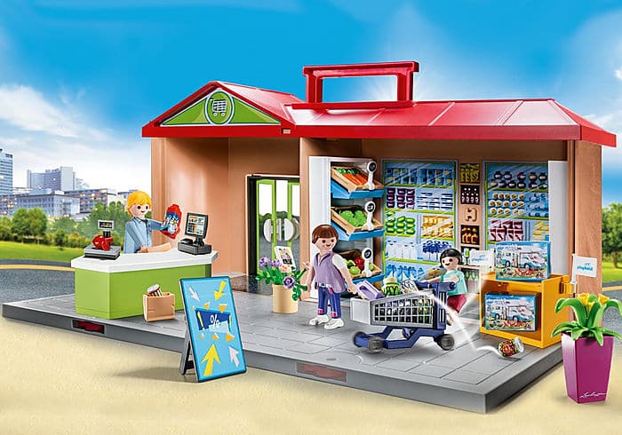 Playmobil פליימוביל חנות מכולת גדולה 70320, במבינו צעצועים
