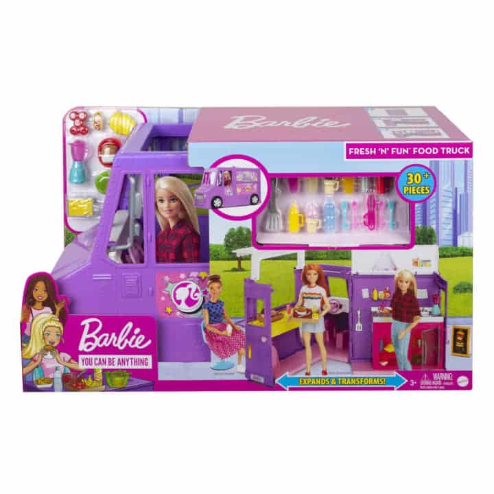 ברבי משאית אוכל נפתחת לדוכן Barbie, במבינו צעצועים