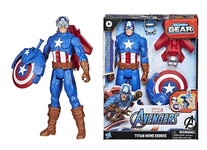 Avengers מארוול בובה קפטן אמריקה ואביזרים, במבינו צעצועים