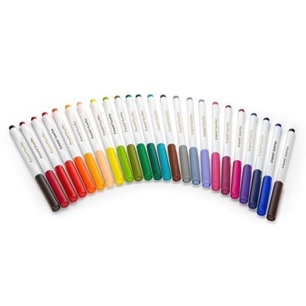 Crayola קריולה טושים ראש דק רחיצים 24 צבעים