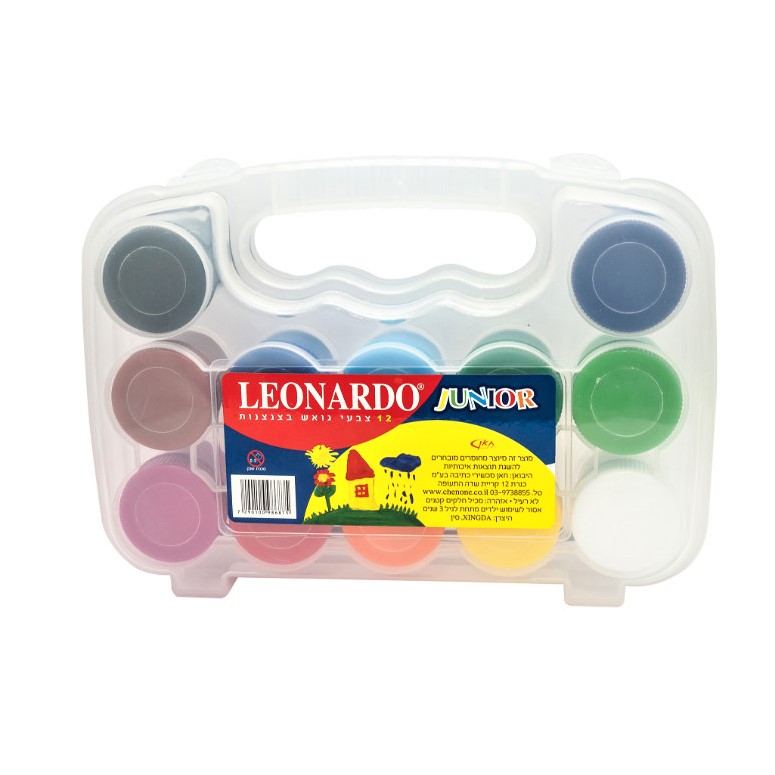 לאונרדו צבעי גואש 12 צבעים במזוודה, במבינו צעצועים
