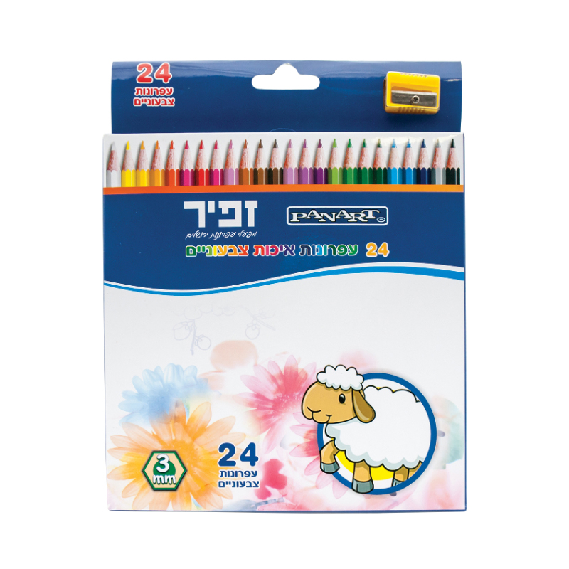 זפיר 24 עפרונות איכות צבעוניים, במבינו צעצועים