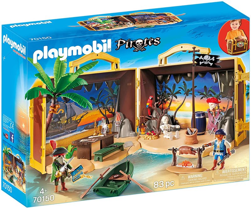 אי הפיראטים מארז נשיאה Playmobil, במבינו צעצועים