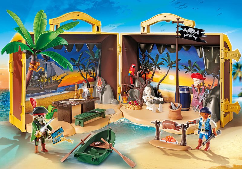 אי הפיראטים מארז נשיאה Playmobil, במבינו צעצועים