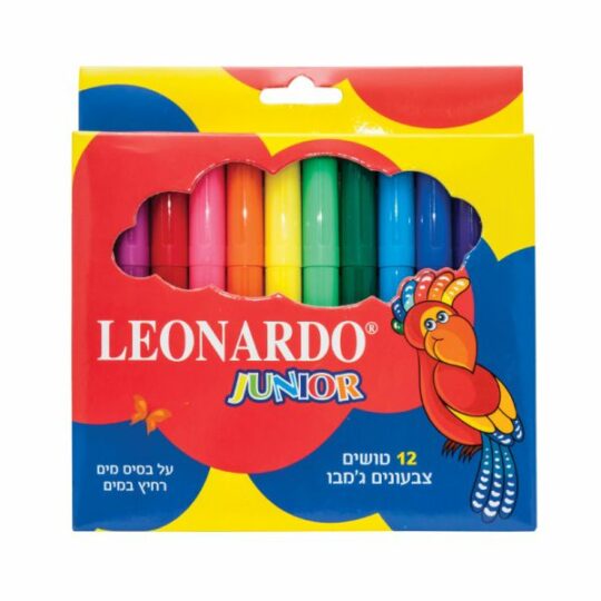 Leonardo טושים 12 יחידות ג'מבו צבעוניים