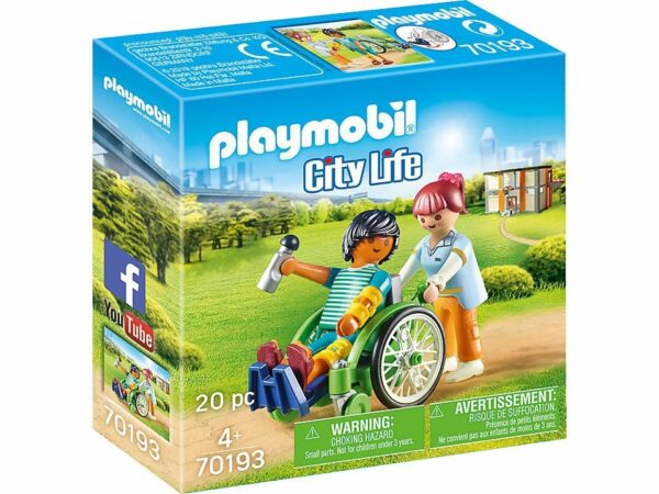 פליימוביל חולה על כסא גלגלים Playmobil 70193, במבינו צעצועים