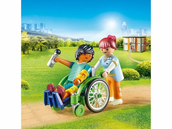 פליימוביל חולה על כסא גלגלים Playmobil 70193, במבינו צעצועים