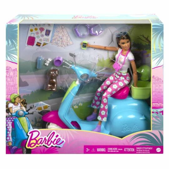 Barbie ברבי אופנוע ודמות אופנתית