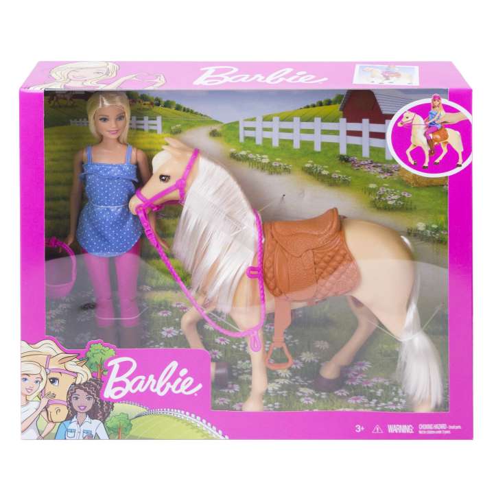 Barbie ברבי מארז בובה עם סוס